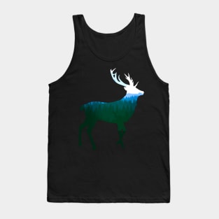 Stag Deer Buck King of the Forest - Green Tank Top